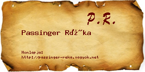 Passinger Réka névjegykártya